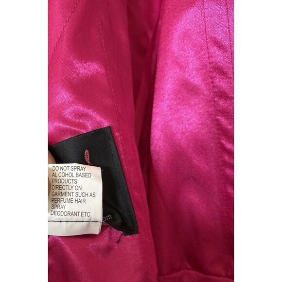 Mac Dugall Taffeta Ball Gown Magenta Color Spaghetti Straps Pockets Size 6 - Picture 13 of 14